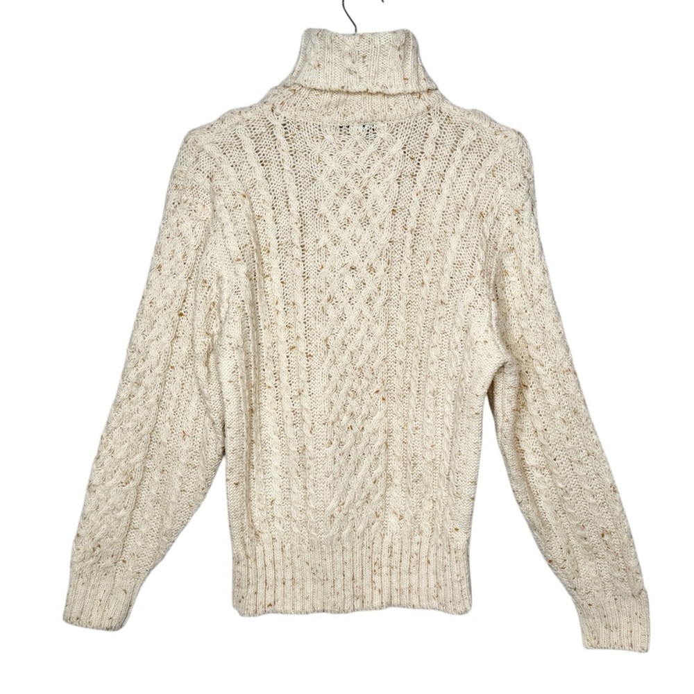 Vintage Liz Sport Vintage Women’s Wool Turtleneck Chunky Cable Knit Sweater Sz M - Picture 7 of 10
